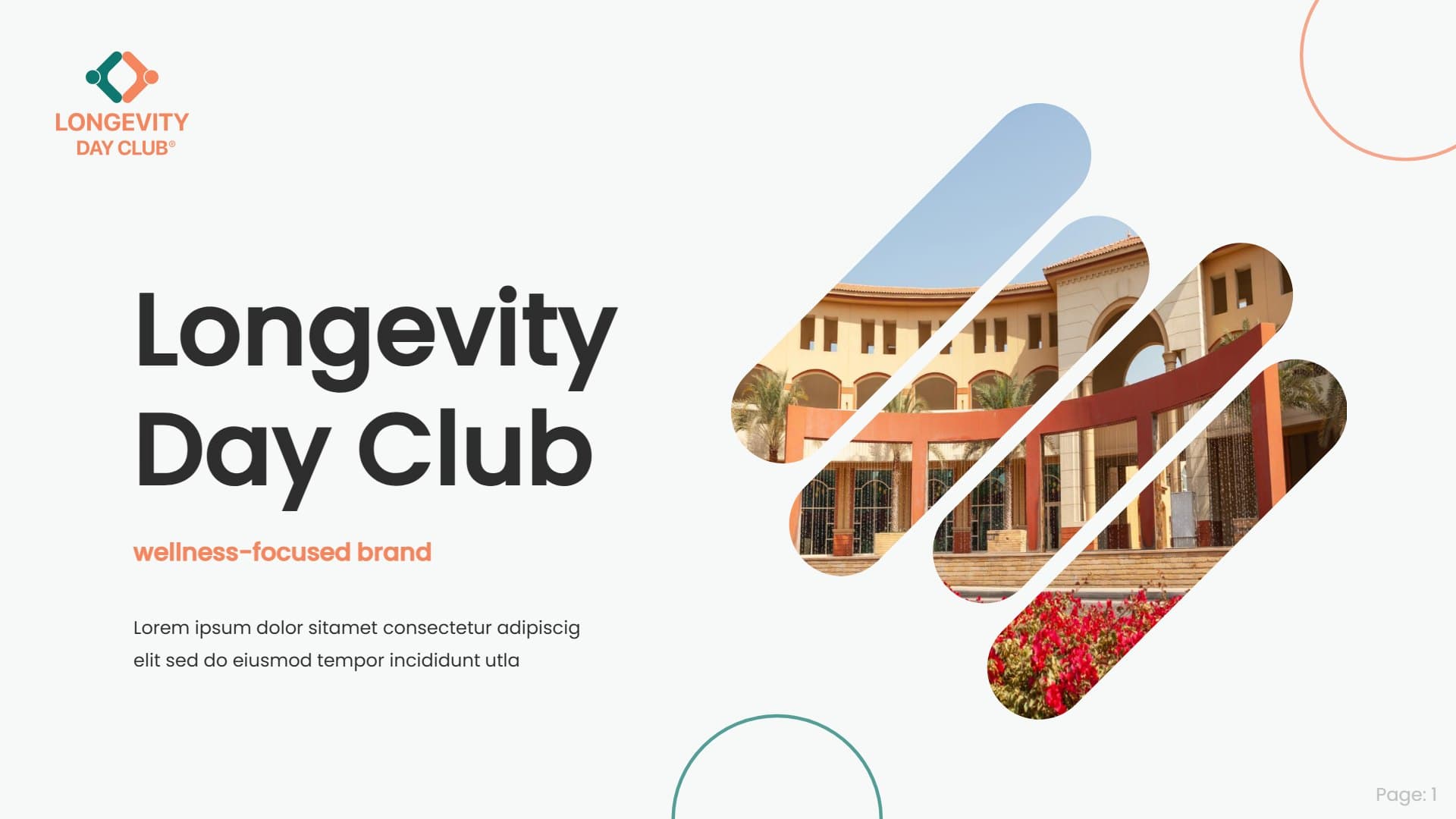 Longevity Day Club - Wellness Program Presentation slide 1